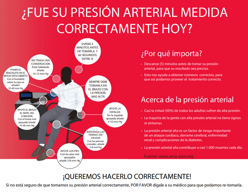 Provider Clinic Blood Pressure Sign (Spanish)